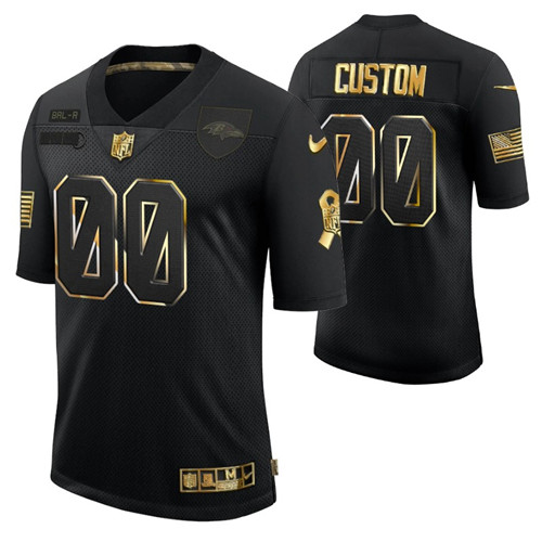 ravens-custom-golden-limited-jersey-black-men