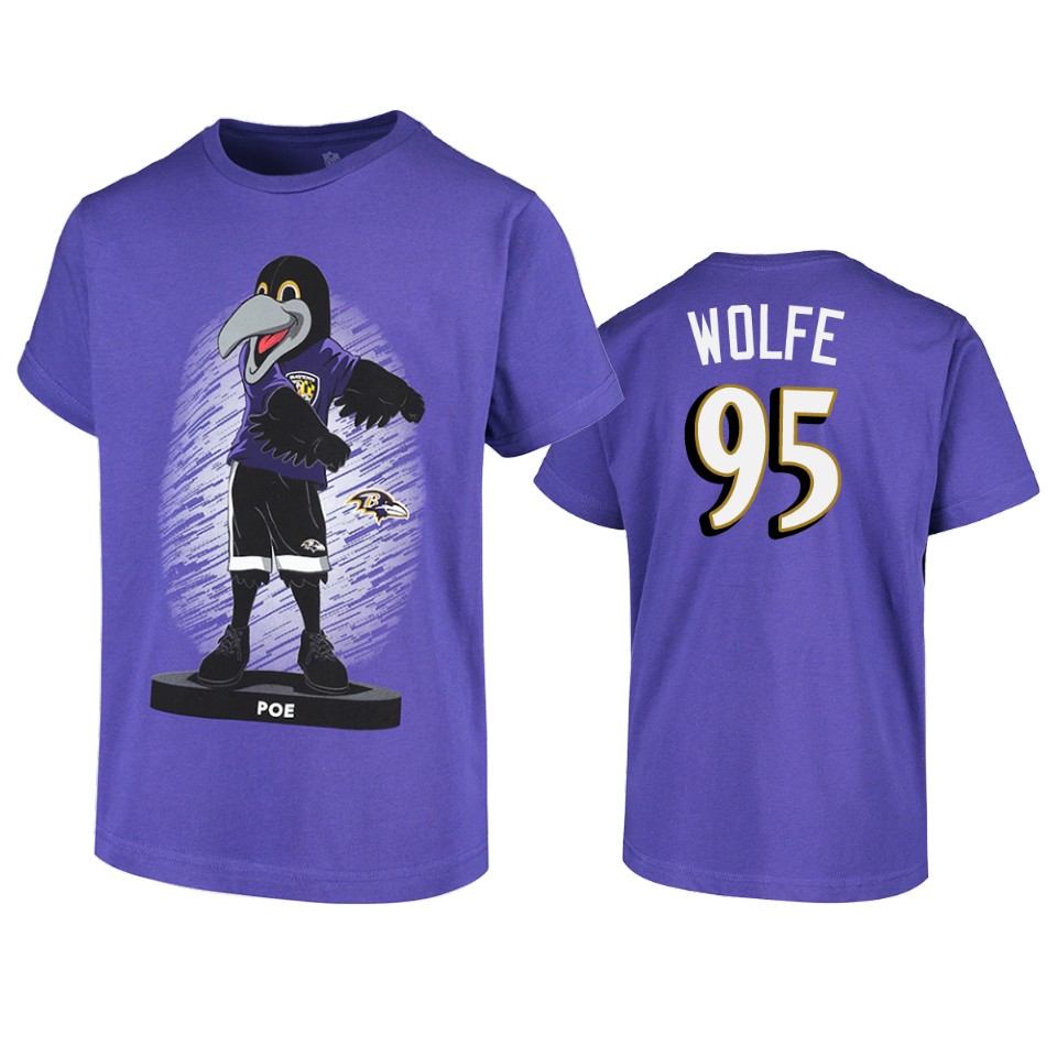 ravens derek wolfe purple dancing poe mascot t shirt