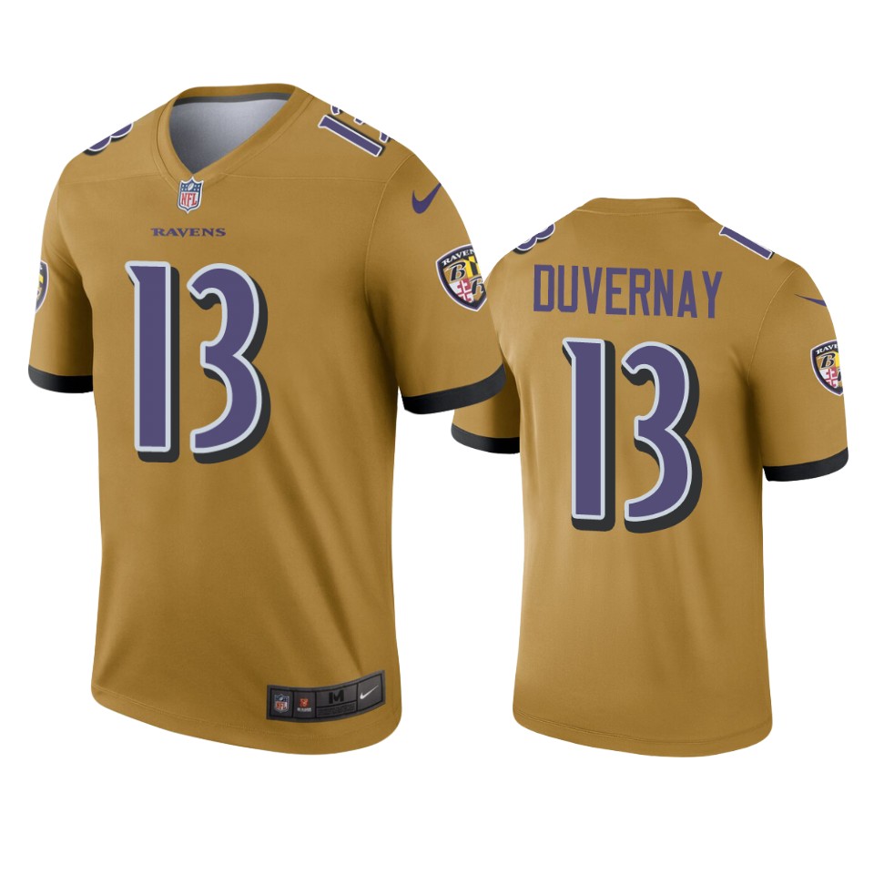 ravens devin duvernay gold inverted legend jersey