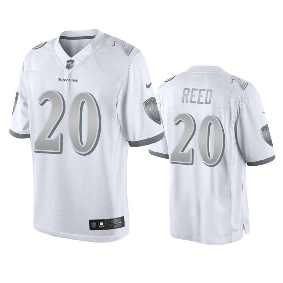 ravens ed reed white platinum limited jersey