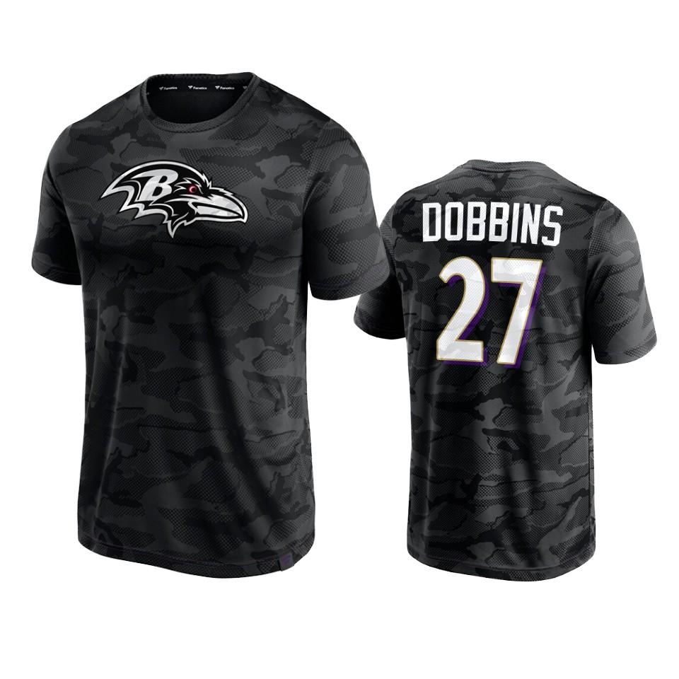 ravens j.k. dobbins black camo jacquard t shirt