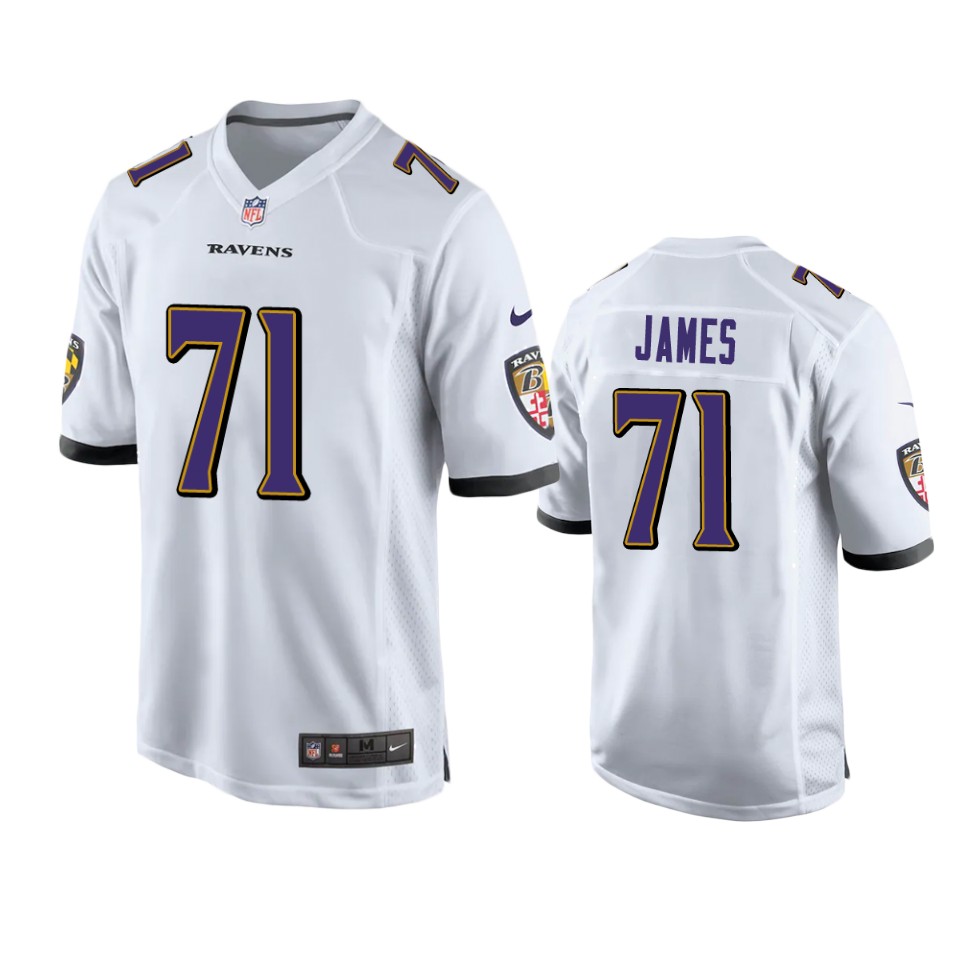 ravens ja'wuan james game white jersey