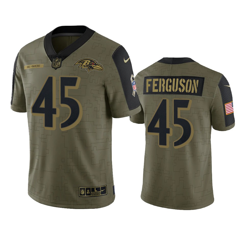 ravens jaylon ferguson olive limited 2021 salute to service jersey