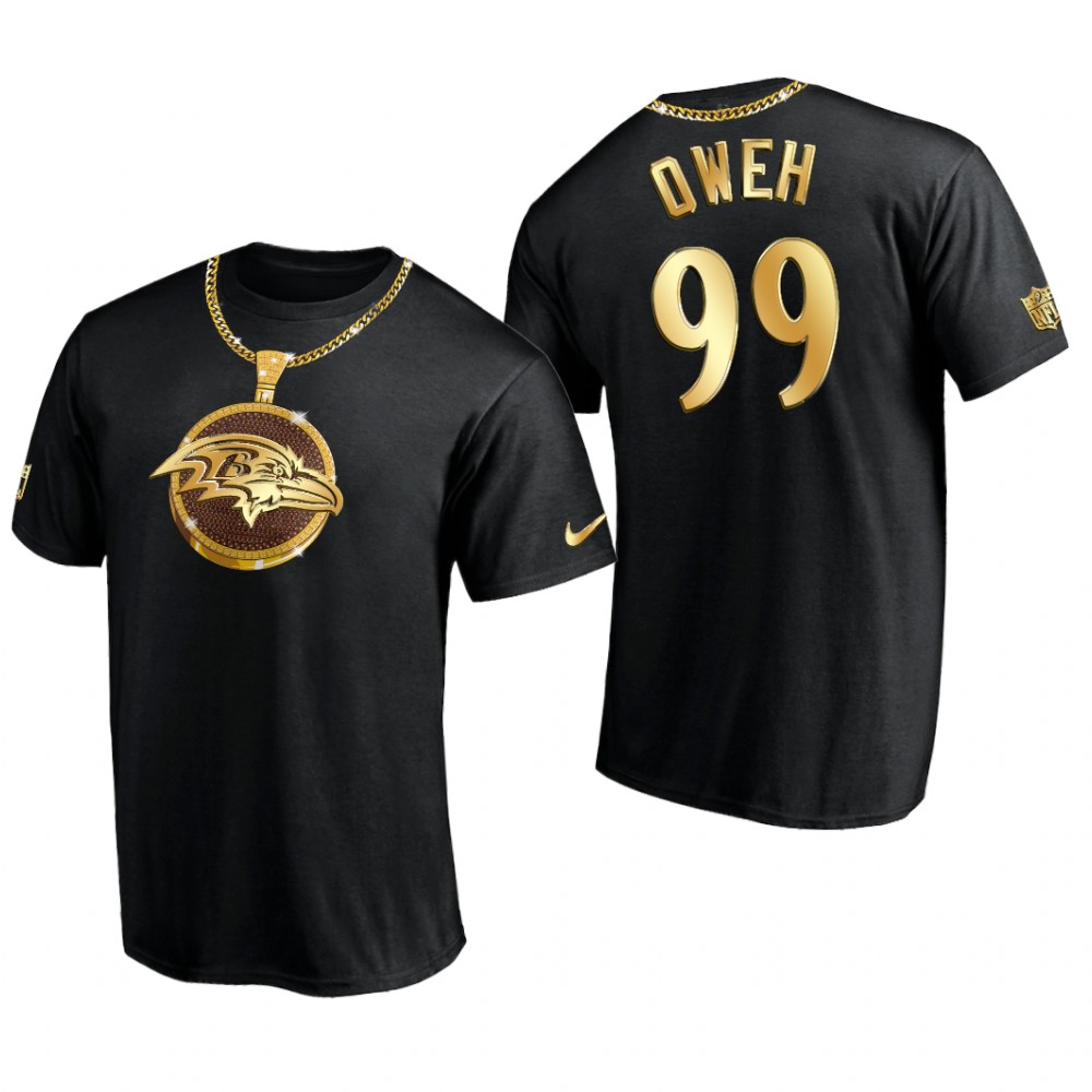 ravens jayson oweh black swag chain t shirt
