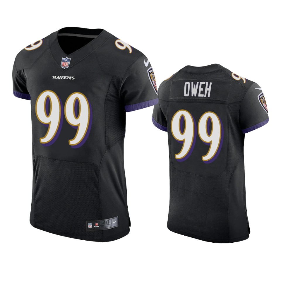 ravens jayson oweh black vapor elite jersey