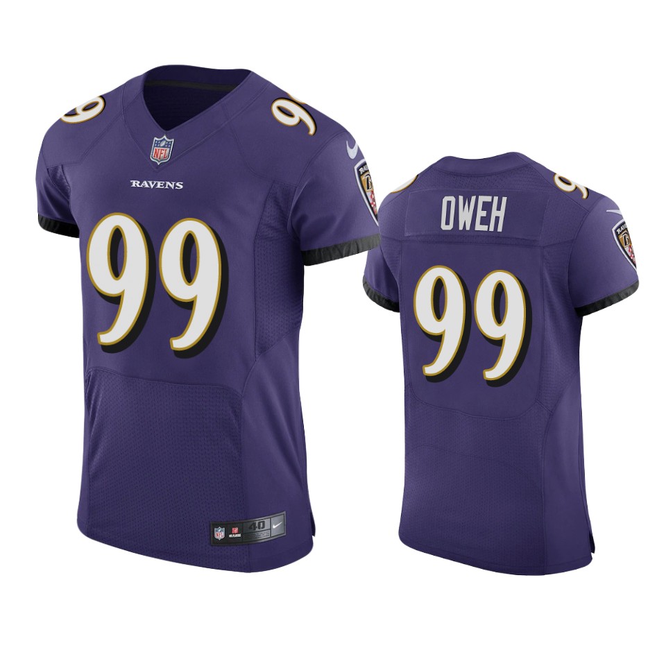 ravens jayson oweh purple vapor elite jersey