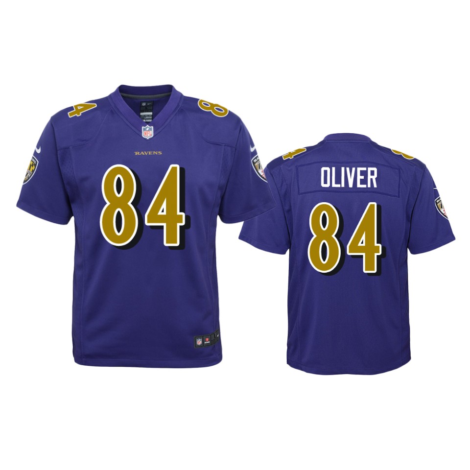 ravens josh oliver color rush game purple jersey