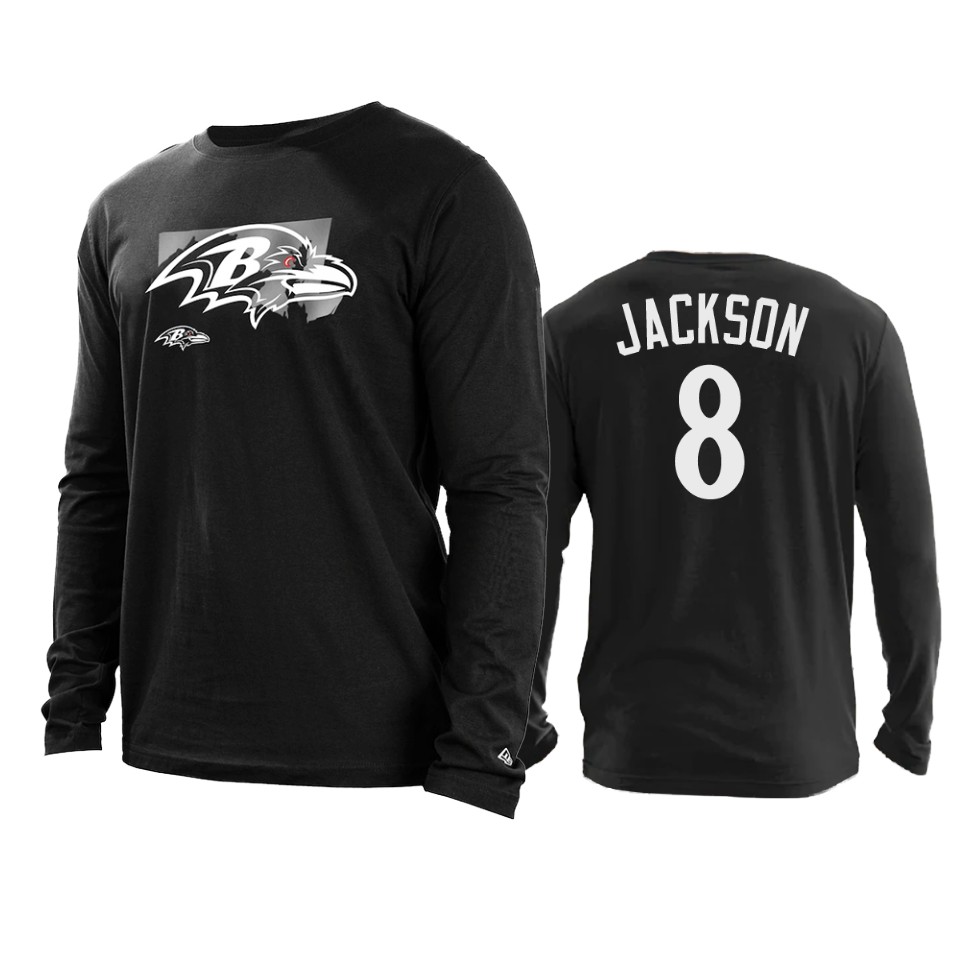 ravens lamar jackson black state long sleeve t shirt