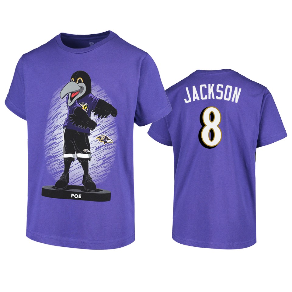 ravens lamar jackson purple dancing poe mascot t shirt