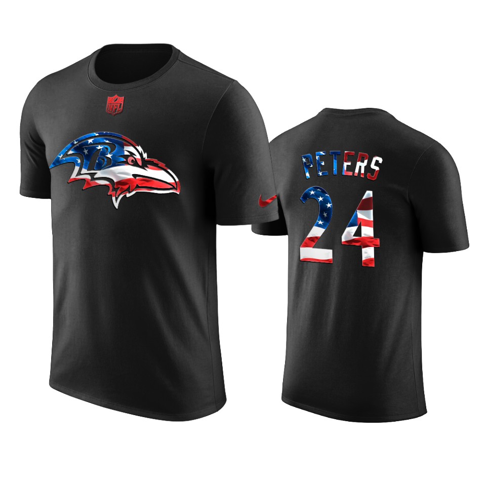 ravens marcus peters black 2020 independence day t shirt