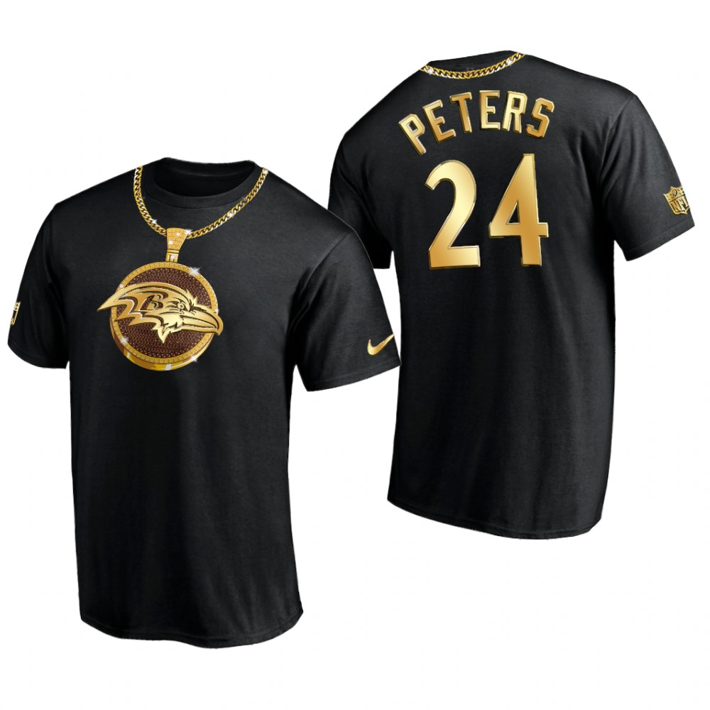 ravens marcus peters black swag chain t shirt