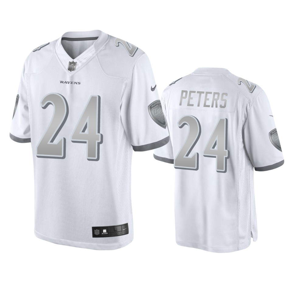 ravens marcus peters white platinum limited jersey