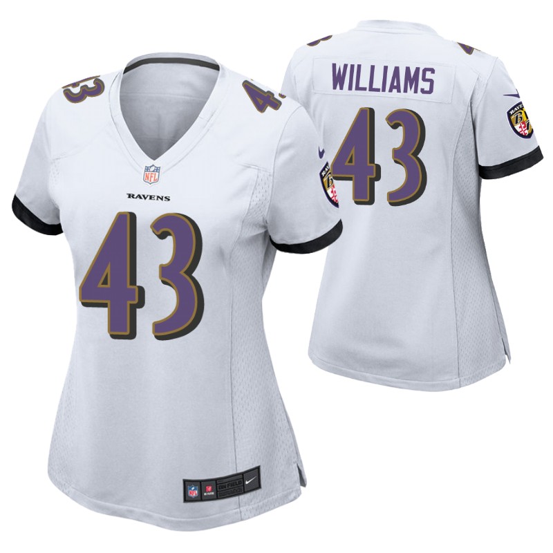 ravens-marcus-williams-game-women's-jersey-white