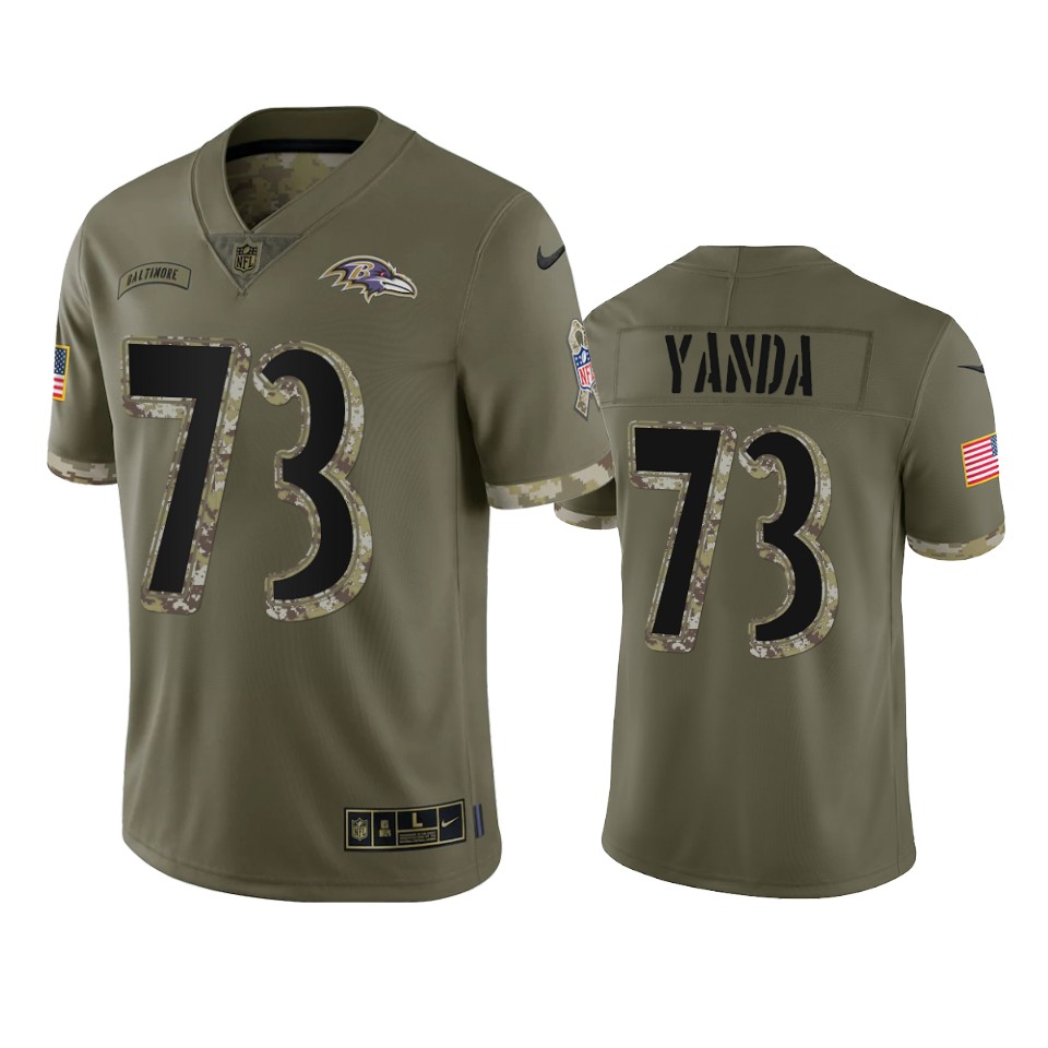 ravens marshal yanda 2022 salute to service olive jersey
