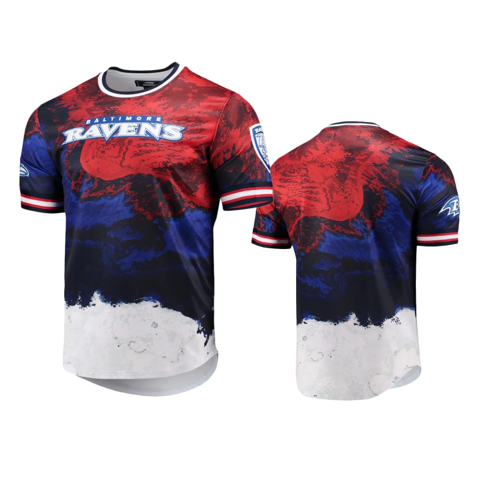 ravens navy red americana dip dye t shirt