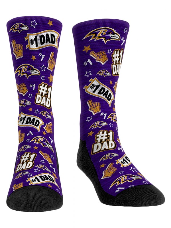 ravens no.1 dad crew socks