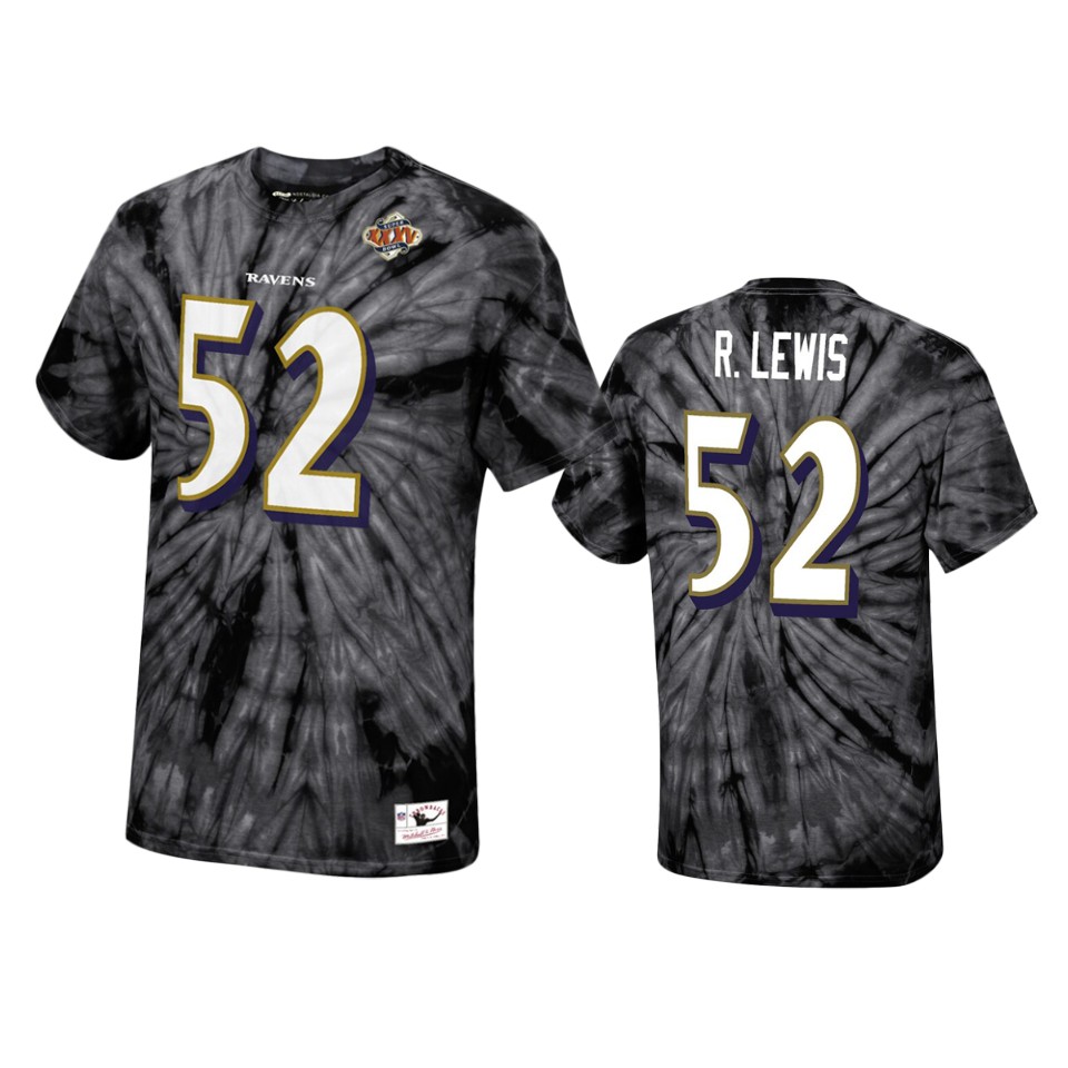 ravens ray lewis black tie dye super bowl xxxv t shirt