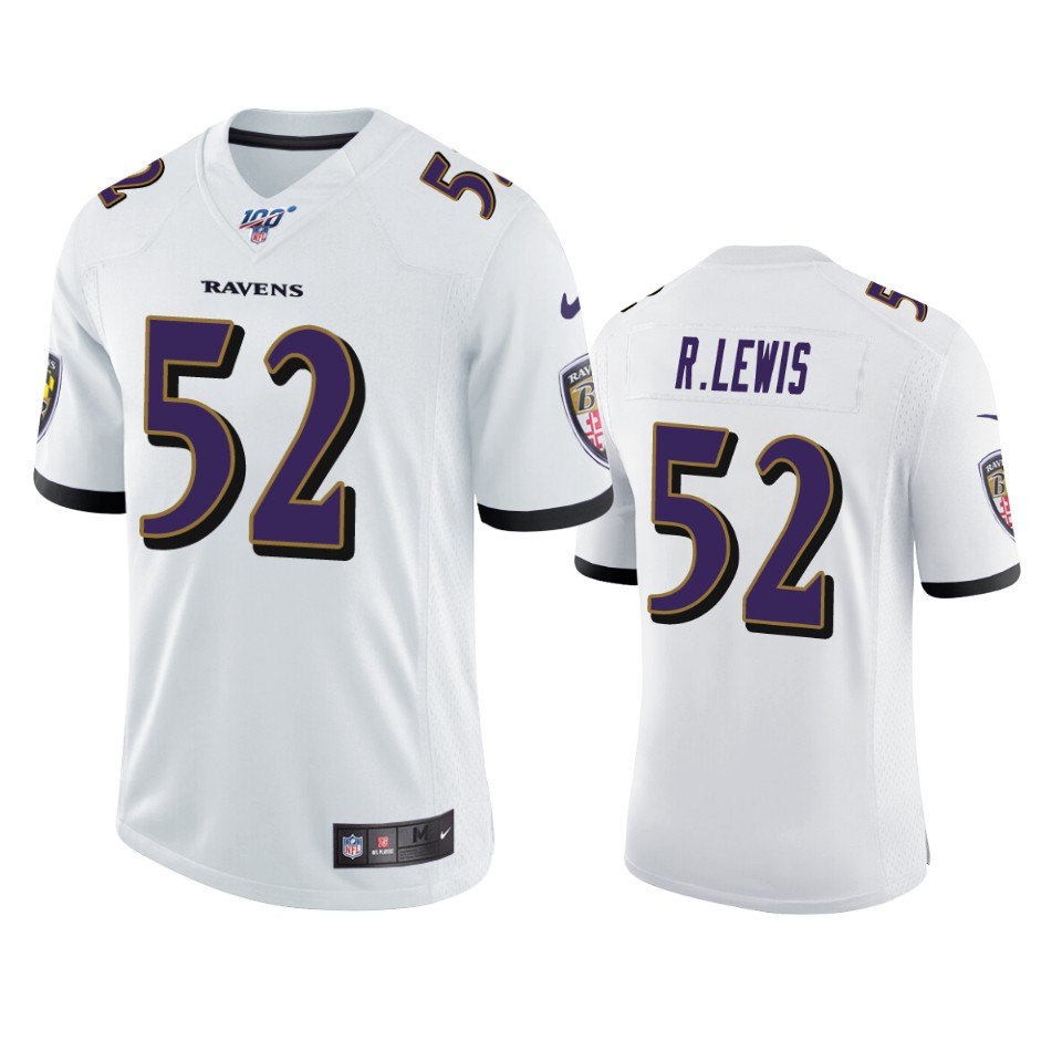 ravens ray lewis white limited 100th season jersey