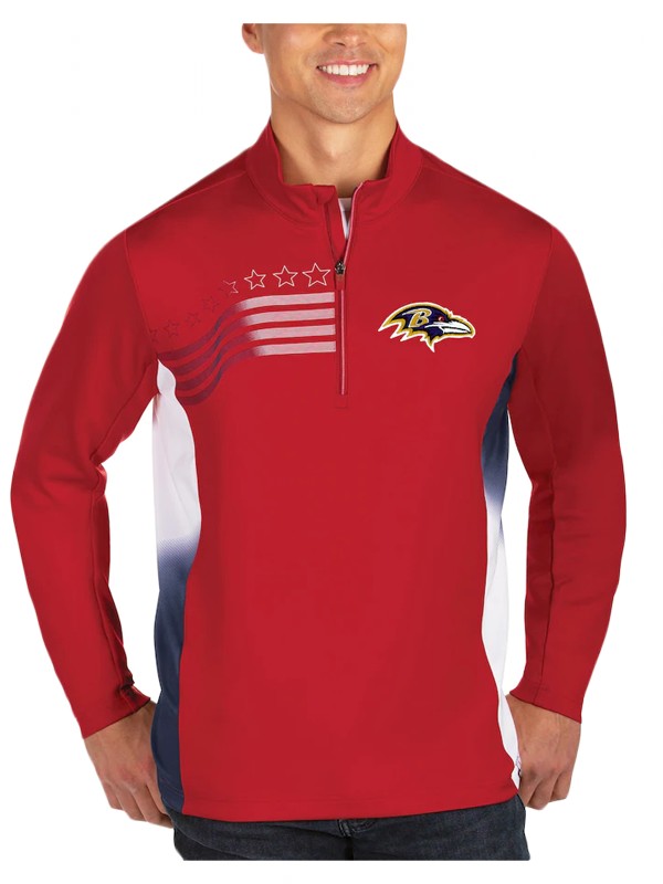 ravens red white liberty quarter zip pullover jacket