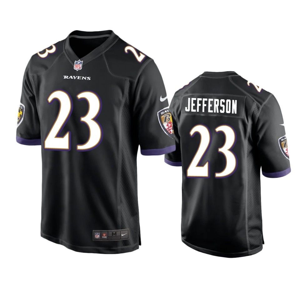 ravens tony jefferson game black jersey