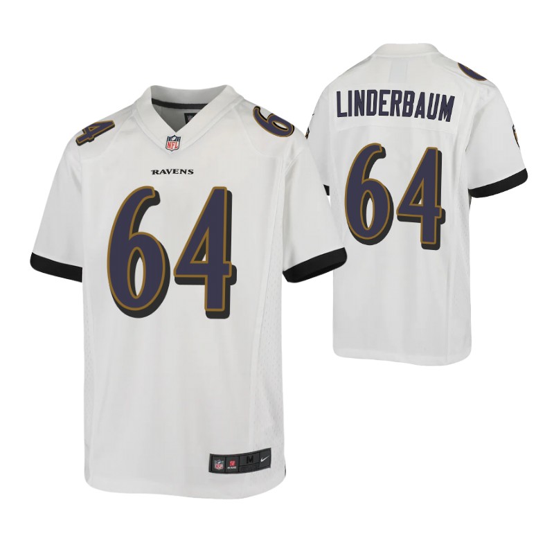ravens-tyler-linderbaum-game-youth-jersey-white