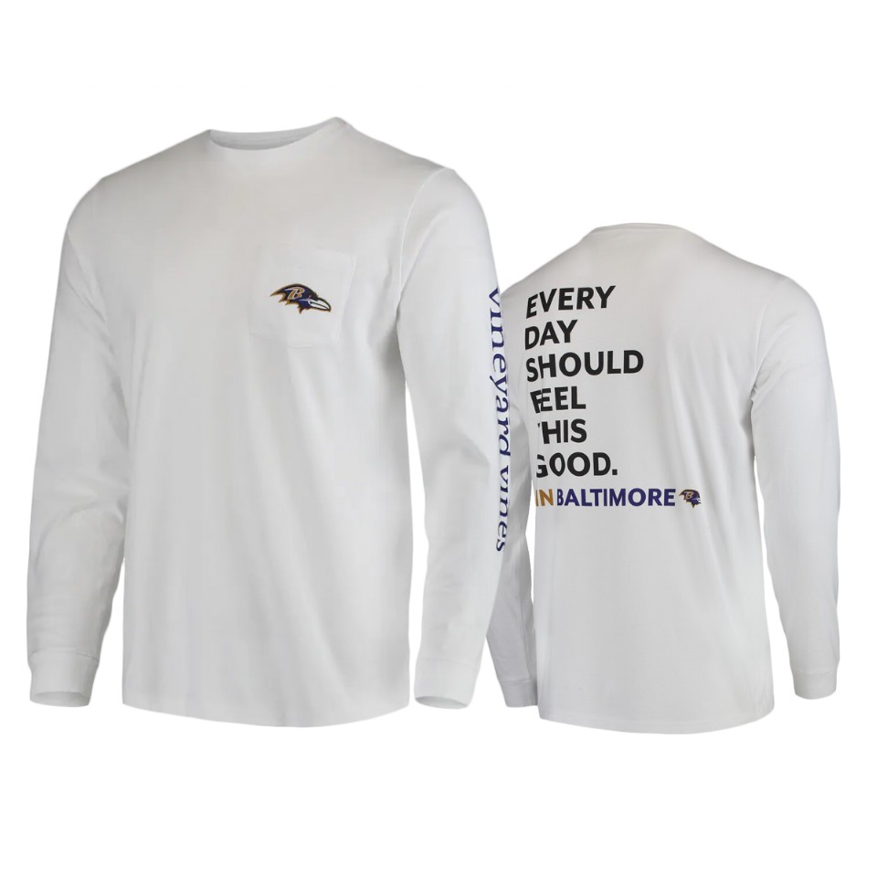 ravens white feel good long sleeve t shirt