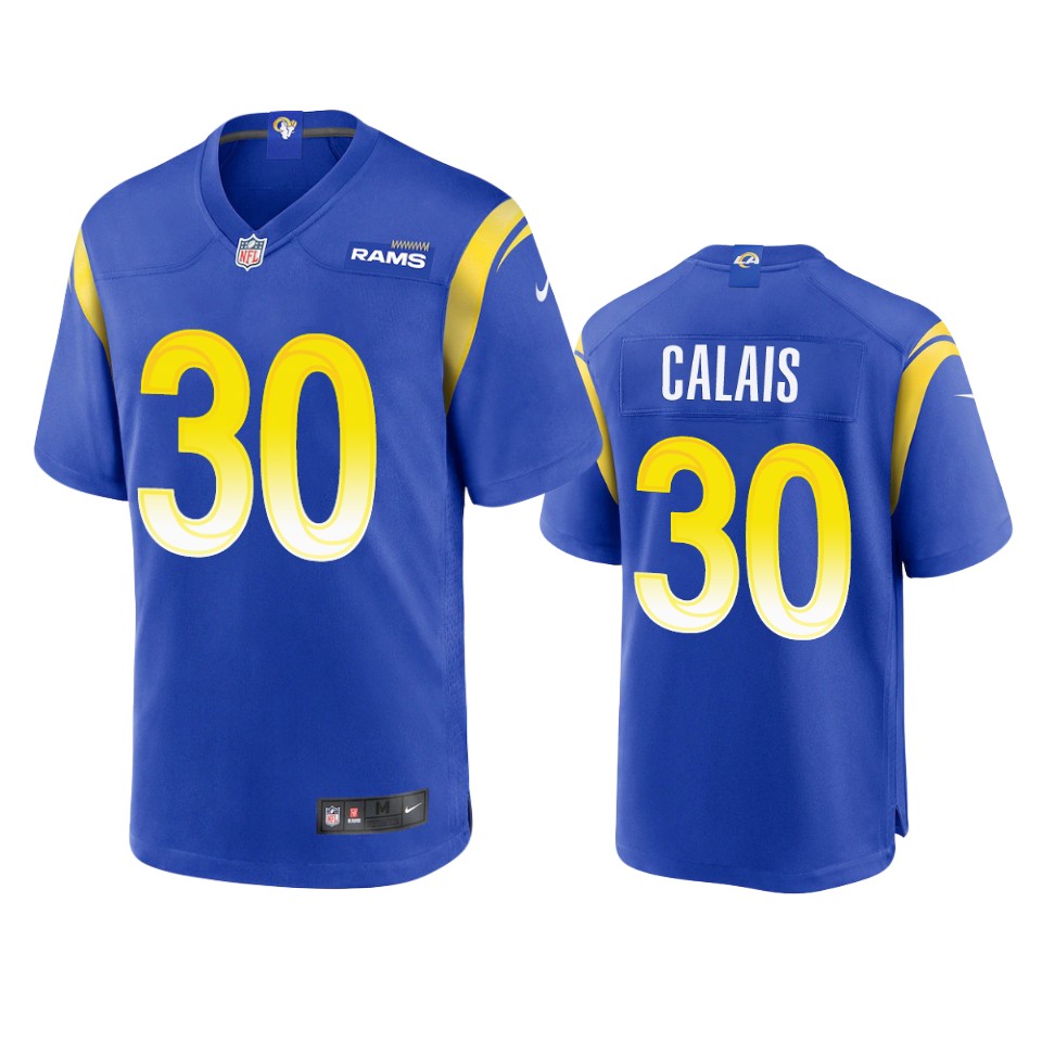 raymond calais rams royal game jersey