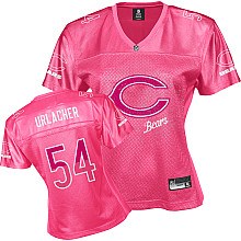 NFL chicago bears 54# brian urlacher women's pink fem fan jersey