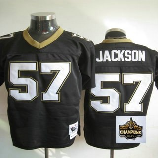NFL new orleans saints #57 jackson black jersey champions patch