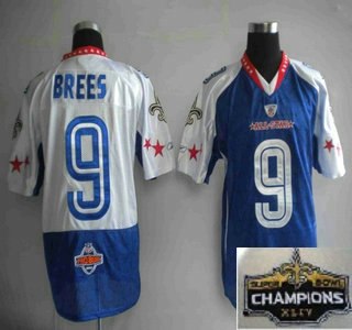 NFL jerseys new orleans saints 9 drew brees[2010 pro bowl] championship