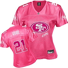 NFL san francisco 49ers 21# frank gore women's pink fem fan jersey