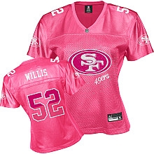 NFL san francisco 49ers 52# patrick willis women's pink fem fan jersey
