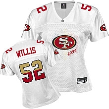 NFL san francisco 49ers 52# patrick willis women's white fem fan jersey