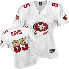 NFL san francisco 49ers 85# vernon davis women's white fem fan jersey