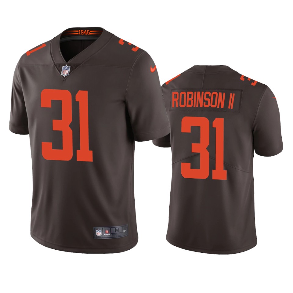 reggie robinson ii browns alternate vapor limited brown jersey