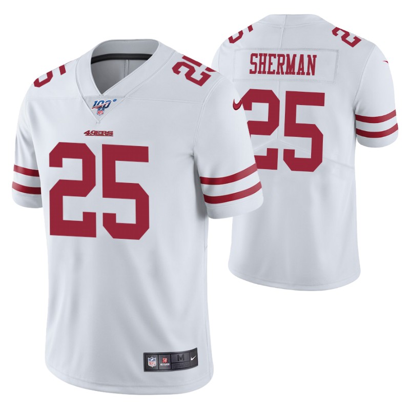 richard sherman 100th season vapor limited white jersey stitched