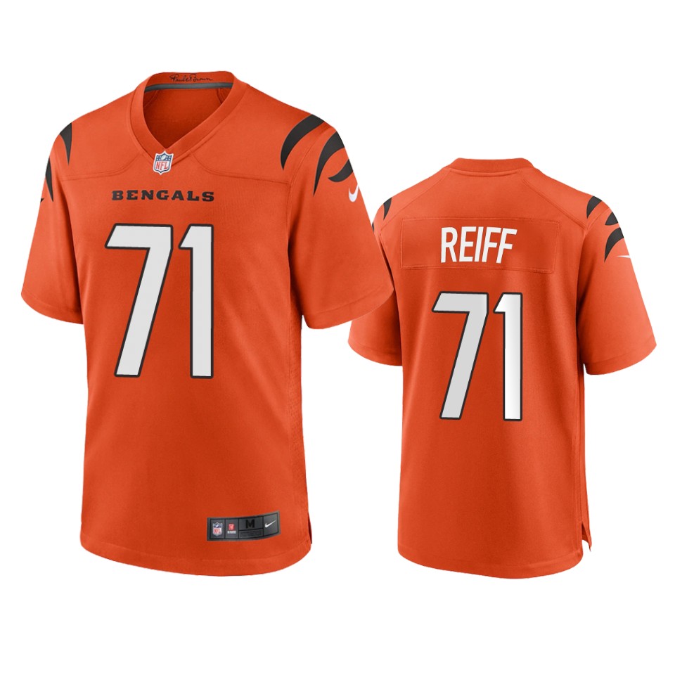 riley reiff bengals orange game jersey