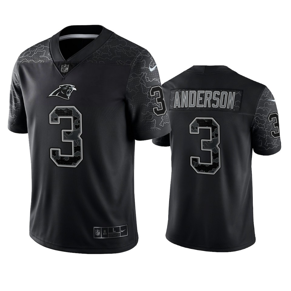 robby anderson panthers reflective limited black jersey