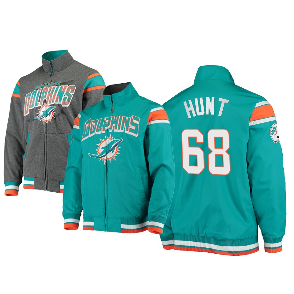 robert hunt dolphins aqua charcoal offside reversible full zip jacket