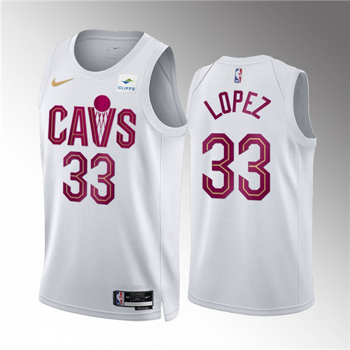 Cleveland Cavaliers Robin Lopez 2022-23 Icon Edition White stitched Jersey #33