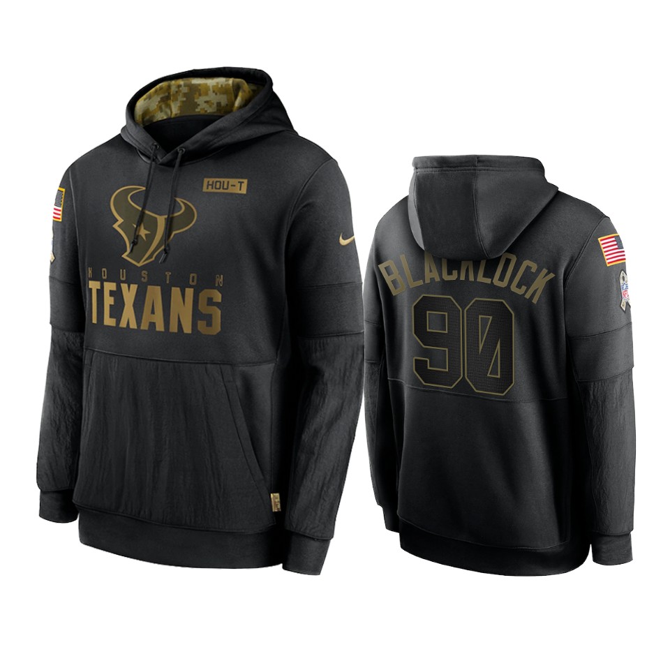 ross blacklock texans black 2020 salute to service sideline performance hoodie