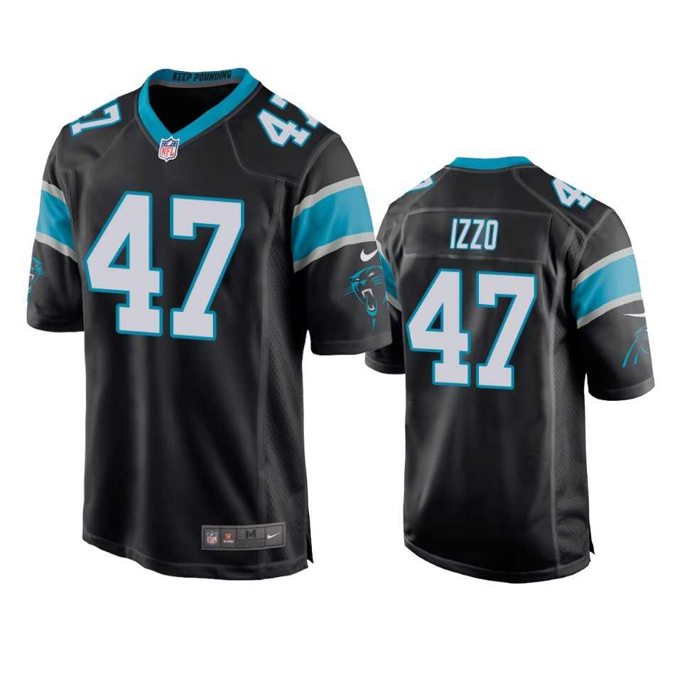 ryan izzo panthers black game jersey