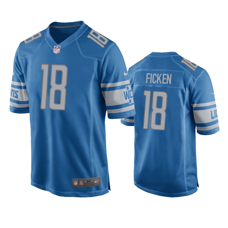 sam ficken lions blue game jersey
