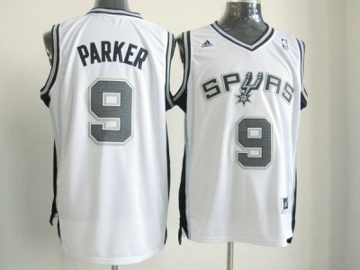 san antonio spurs #9 tony parker white(revolution 30 swingman)