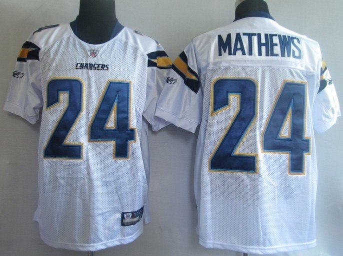 san diego charger 24# ryan mathews white