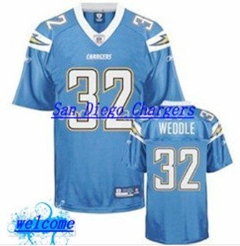 san diego chargers #32 weddle light blue jersey