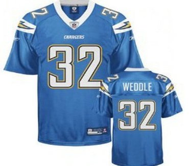 san diego chargers #32 weddle youth light blue jersey
