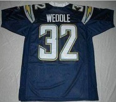 san diego chargers #32 weddle youth navy blue jersey