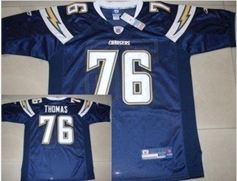 san diego chargers #76 cam thomas dark blue jersey
