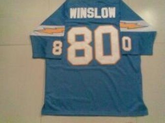san diego chargers #80 winslow babay blue jerseys